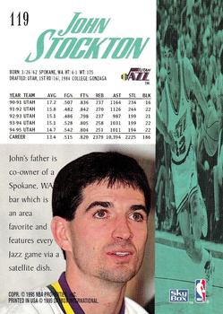 1995-96 SkyBox Premium #119 John Stockton Back