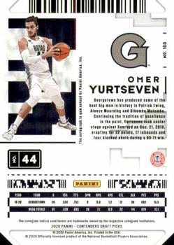2020 Panini Contenders Draft Picks #100 Omer Yurtseven Back