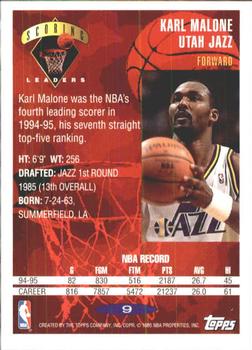 1995-96 Topps #9 Karl Malone Back