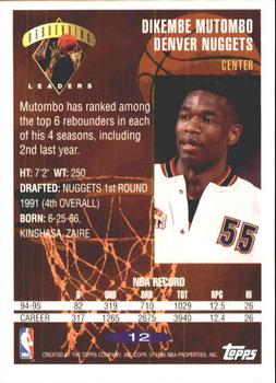 1995-96 Topps #12 Dikembe Mutombo Back