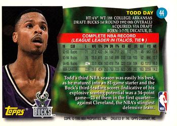 1995-96 Topps #44 Todd Day Back