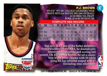 1995-96 Topps #47 P.J. Brown Back