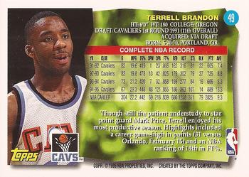 1995-96 Topps #49 Terrell Brandon Back