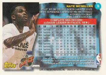1995-96 Topps #74 Nate McMillan Back