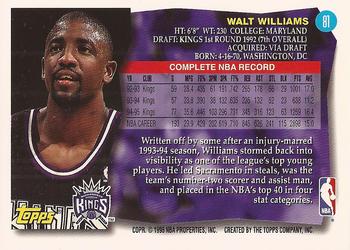 1995-96 Topps #81 Walt Williams Back