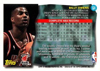 1995-96 Topps #164 Billy Owens Back