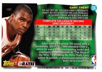 1995-96 Topps #206 Gary Trent Back