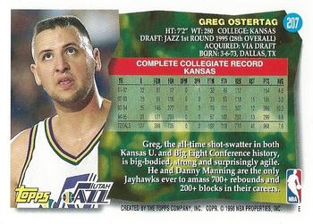 1995-96 Topps #207 Greg Ostertag Back