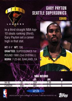 1995-96 Topps - Power Boosters #23 Gary Payton Back