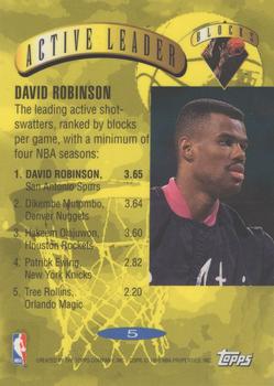 1995-96 Topps - Power Boosters #5 David Robinson Back