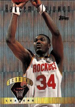 1995-96 Topps - Power Boosters #7 Hakeem Olajuwon Front