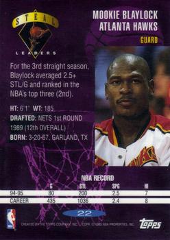 1995-96 Topps - Power Boosters #22 Mookie Blaylock Back