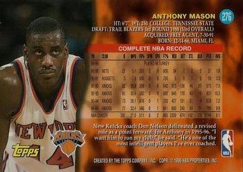 1995-96 Topps - Power Boosters #276 Anthony Mason Back