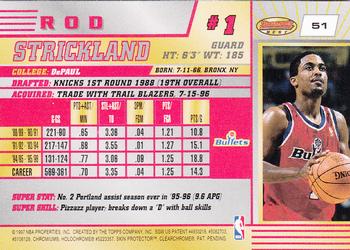 1996-97 Bowman's Best #51 Rod Strickland Back