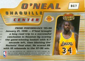 1996-97 Bowman's Best - Cuts #BC7 Shaquille O'Neal Back
