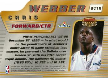 1996-97 Bowman's Best - Cuts #BC18 Chris Webber Back