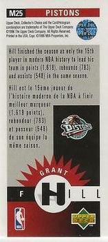 1996-97 Collector's Choice French - Mini-Cards #M25 Grant Hill Back
