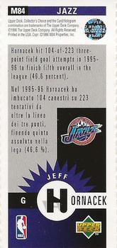 1996-97 Collector's Choice Italian - Mini-Cards #M84 Jeff Hornacek Back