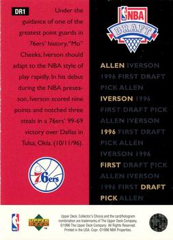 1996-97 Collector's Choice - NBA Draft Exchange #DR1 Allen Iverson Back