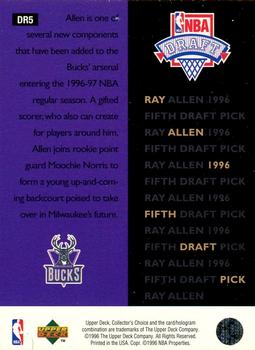 1996-97 Collector's Choice - NBA Draft Exchange #DR5 Ray Allen Back