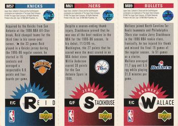 1996-97 Collector's Choice - Mini-Cards Panels #M89 / M61 / M57 Rasheed Wallace / Jerry Stackhouse / J.R. Reid Back