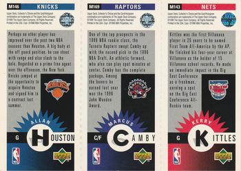 1996-97 Collector's Choice - Mini-Cards Panels #M143/M169/M146 Kerry Kittles / Marcus Camby / Allan Houston Back