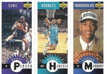 1996-97 Collector's Choice - Mini-Cards Panels #M156/M98/M140 Wesley Person / Darrin Hancock / Stephon Marbury Front