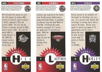 1996-97 Collector's Choice - Mini-Cards Panels #M72 / M3 / M25 Bobby Hurley / Christian Laettner / Grant Hill Back