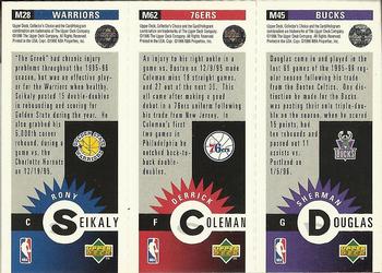 1996-97 Collector's Choice - Mini-Cards Panels #M45 / M62 / M28 Sherman Douglas / Derrick Coleman / Rony Seikaly Back