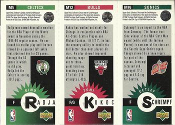1996-97 Collector's Choice - Mini-Cards Panels #M76 / M12 / M5 Detlef Schrempf / Toni Kukoc / Dino Radja Back
