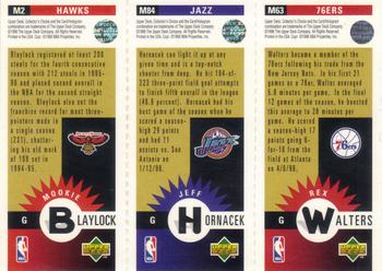 1996-97 Collector's Choice - Mini-Cards Panels Gold #M63 / M84 / M2 Rex Walters / Jeff Hornacek / Mookie Blaylock Back