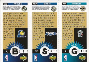 1996-97 Collector's Choice - Mini-Cards Panels Gold #M8 / M59 / M33 Matt Geiger / Dennis Scott / Travis Best Back