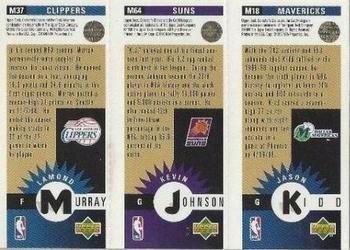 1996-97 Collector's Choice - Mini-Cards Panels Gold #M18 / M64 / M37 Jason Kidd / Kevin Johnson / Lamond Murray Back