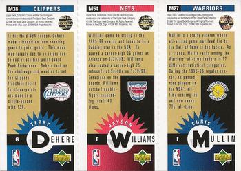 1996-97 Collector's Choice - Mini-Cards Panels Gold #M27 / M54 / M38 Chris Mullin / Jayson Williams / Terry Dehere Back