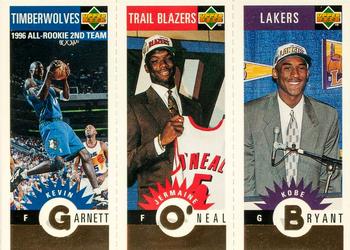 1996-97 Collector's Choice - Mini-Cards Panels Gold #M139/M158/M129 Kevin Garnett / Jermaine O'Neal / Kobe Bryant Front