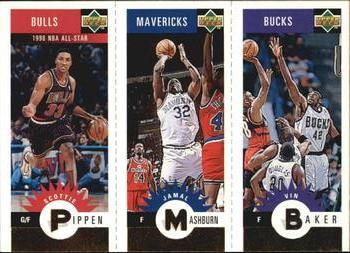 1996-97 Collector's Choice - Mini-Cards Panels Gold #M103/M108/M137 Scottie Pippen / Jamal Mashburn / Vin Baker Front