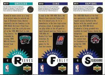 1996-97 Collector's Choice - Mini-Cards Panels Gold #M171/M154/M177 Damon Stoudamire / Michael Finley / Bryant Reeves Back