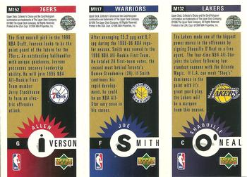 1996-97 Collector's Choice - Mini-Cards Panels Gold #M132/M117/M152 Shaquille O'Neal / Joe Smith / Allen Iverson Back