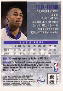 1996-97 Finest #280 Allen Iverson Back