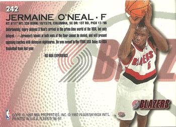 1996-97 Fleer #242 Jermaine O'Neal Back