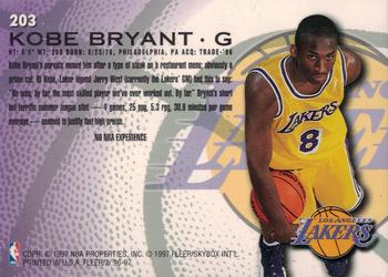 1996-97 Fleer #203 Kobe Bryant Back
