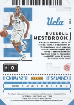 2020 Panini Contenders Draft Picks - Conference Ticket #3 Russell Westbrook Back