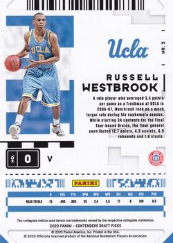 2020 Panini Contenders Draft Picks - Game Ticket Green Explosion #3 Russell Westbrook Back