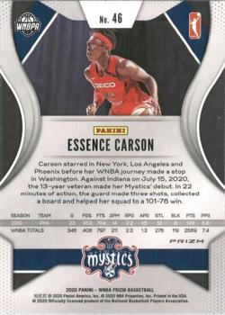 2020 Panini Prizm WNBA - Green #46 Essence Carson Back