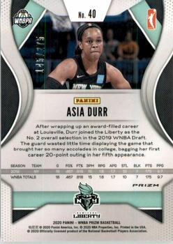 2020 Panini Prizm WNBA - Red #40 Asia Durr Back