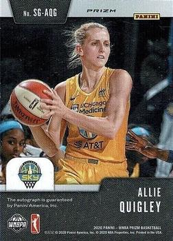 2020 Panini Prizm WNBA - Signatures Green #SG-AQG Allie Quigley Back