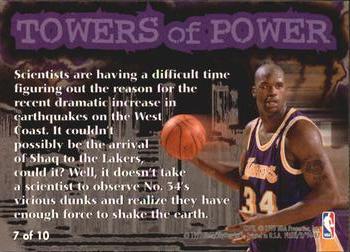 1996-97 Fleer - Towers of Power #7 Shaquille O'Neal Back