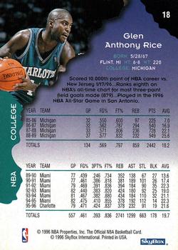 1996-97 Hoops #18 Glen Rice Back