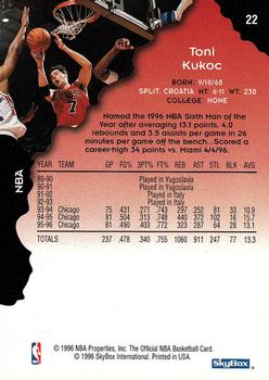 1996-97 Hoops #22 Toni Kukoc Back