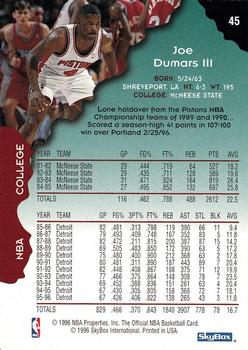 1996-97 Hoops #45 Joe Dumars Back